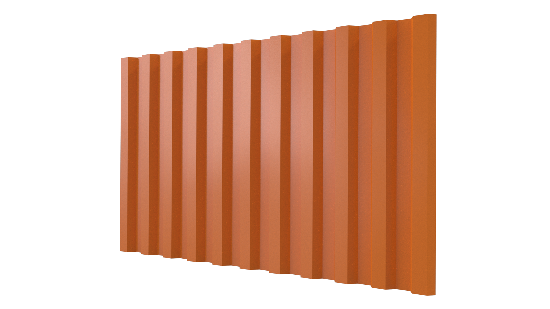 Профнастил С21 1051/1000x0,65 мм, 2011 насыщенный оранжевый глянцевый