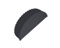 Заглушка конька круглого R110 торцевая, 7024 графитовый серый матовый