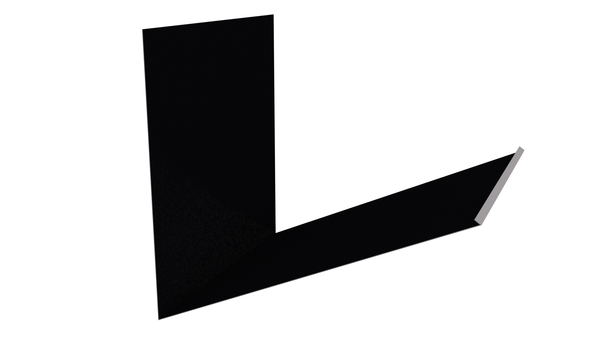 Планка примыкания верхняя к трубе фальц 250x210 мм, 9005 черный янтарь глянцевый