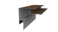 Планка угла наружного сложная Блок-хаус 110x110x2000 мм, Дуб Локарно 3D