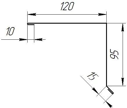 Планка торцевая 120x95x2000 мм, 8017 шоколадно-коричневый матовый
