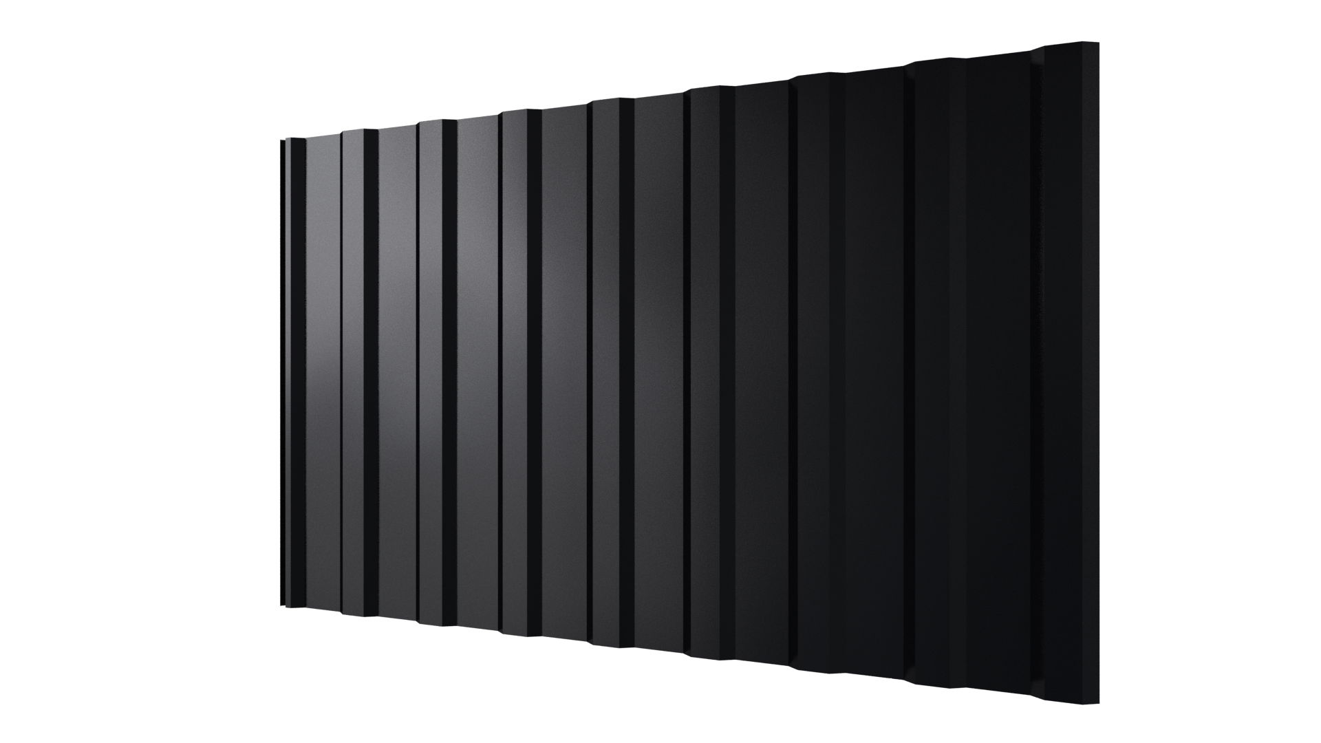 Профнастил С20R 1150/1100x0,65 мм, 9005 черный янтарь глянцевый
