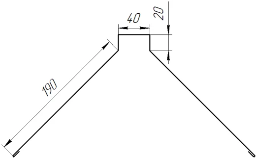 Конек фигурный 190x190x2000 мм, 9005 черный янтарь матовый