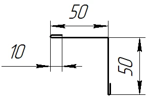 Угол внутрений 50x50x2000 мм, 2011 насыщенный оранжевый глянцевый