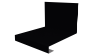 Планка примыкания нижняя к трубе фальц 140x200 мм, 9005 черный янтарь глянцевый