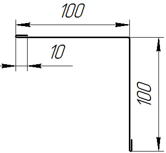 Угол внутрений 100x100x2000 мм, 5021 водная синь глянцевый