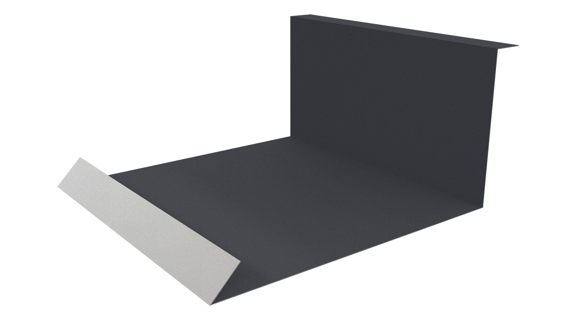 Планка примыкания нижняя 100x200x2000 мм, 7024 графитовый серый стальной бархат