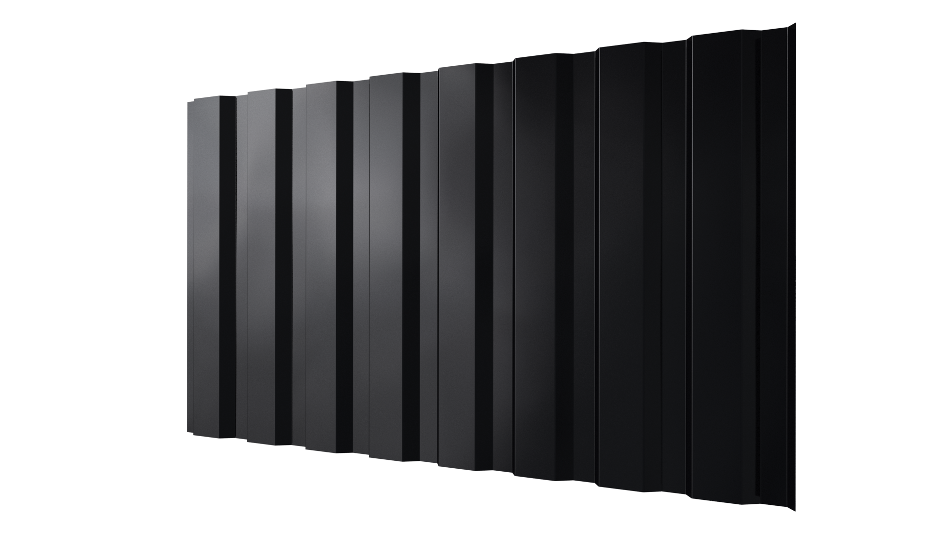 Профнастил С20A 1150/1100x0,5 мм, 9005 черный янтарь глянцевый