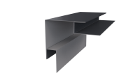 Планка угла наружного сложная Блок-хаус 110x110x2000 мм, 7024 графитовый серый PUR Pruf