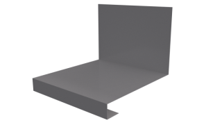 Планка примыкания нижняя к трубе фальц 140x200 мм, 7004 сигнальный серый глянцевый