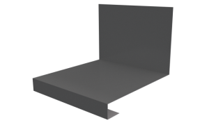 Планка примыкания нижняя к трубе фальц 140x200 мм, 7037 пыльно-серый глянцевый