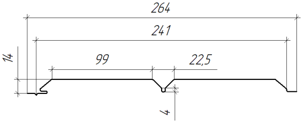 Софит Л-брус перфорированный 264/241x0,5 мм, 8004 медно-коричневый матовый