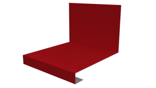 Планка примыкания нижняя к трубе фальц 140x200 мм, 3020 транспортный красный глянцевый