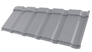 Металлочерепица Каскад 1195/1130x0,5 мм, 7040 серое окно глянцевый