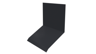 Планка примыкания верхняя к стене фальц 150x130x20 мм, 7024 графитовый серый глянцевый