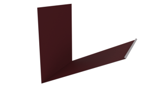 Планка примыкания верхняя к трубе фальц 250x210 мм, 3005 винно-красный матовый