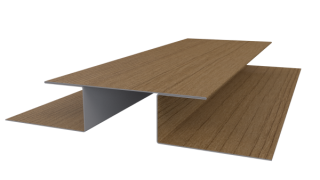 Планка стыковочная сложная 75x2000 мм, Орех 3D