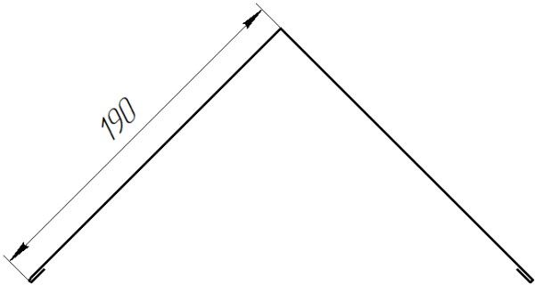 Конёк простой 190x190x2000 мм, Картэн