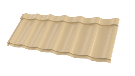 Металлочерепица Супермонтеррей 1180/1100x0,5 мм, 1014 слоновая кость глянцевый