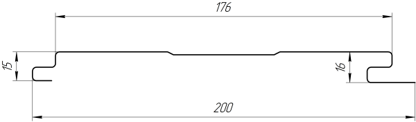 Лайн Про Изгиб 200/176x0,4 мм, 7024 графитовый серый глянцевый