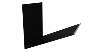 Планка примыкания верхняя к трубе фальц 250x210 мм, 9005 черный янтарь матовый