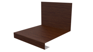 Планка примыкания нижняя к трубе фальц 140x200 мм, Золотистый дуб 3D