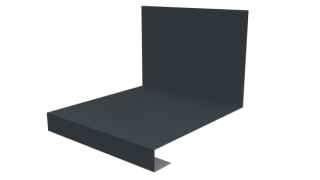 Планка примыкания нижняя к трубе фальц 140x200 мм, 7011 железно-серый глянцевый
