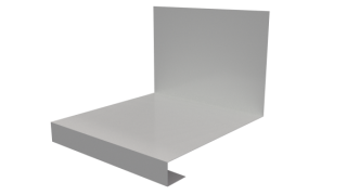 Планка примыкания нижняя к трубе фальц 140x200 мм, 9003 сигнальный белый глянцевый