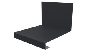 Планка примыкания нижняя к трубе фальц 140x200 мм, 7024 графитовый серый стальной бархат